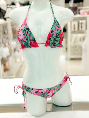 Tropical print bikini szett 2