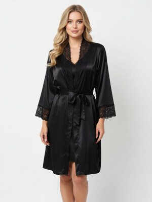 Claire szatén hálóing és köntös szett